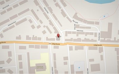 A map of Fraserburgh showing the
location of Fraserburgh Funeral Services